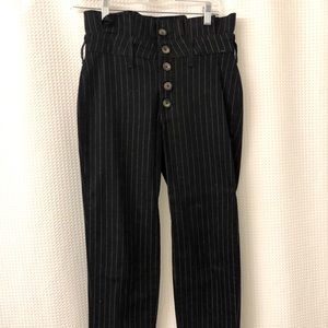 Free People Montella Pinstripe Crop Skinny